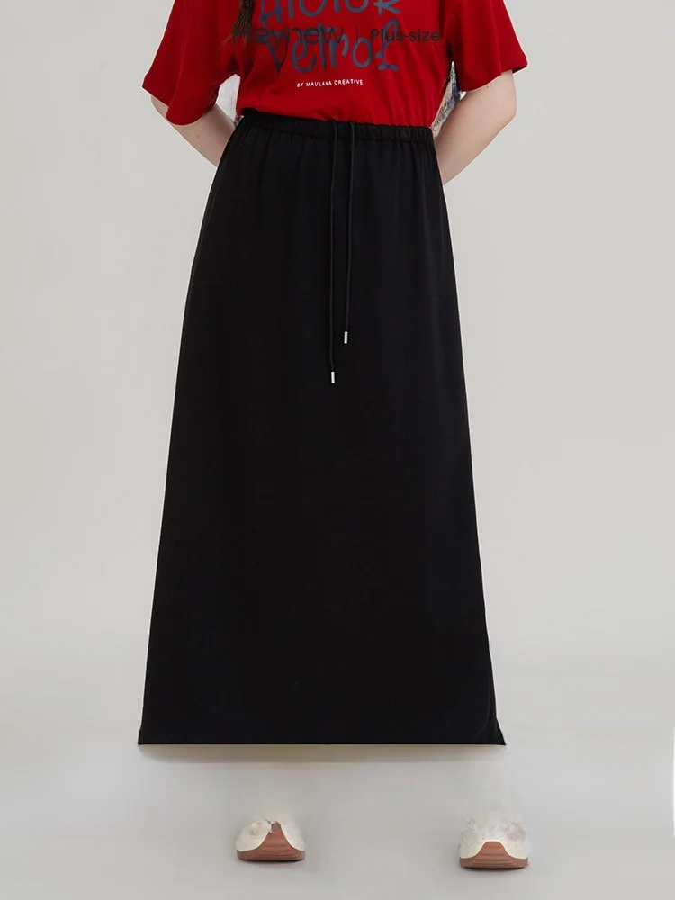 

Новая женская асимметричная юбка А-силуэта больших размеров с завязками, стройнящая длинная юбка для женщин с фигурой типа «груша» больших размеров