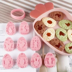 8pcs/9pcs Sugar Turning Baking Mold Chocolate Pastry Press Holiday Cookie Cutter Set Cartoon Press Type Baking Embossing Mold
