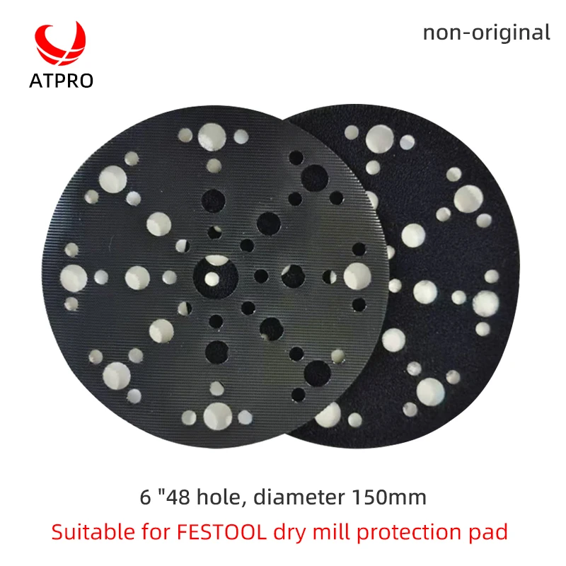 

6-inch 48-hole Sandpaper Protective Pad Dry Grinder Cushion For FESTOOL Sander Self-Adhesive Pad 150mm Buffer Pad