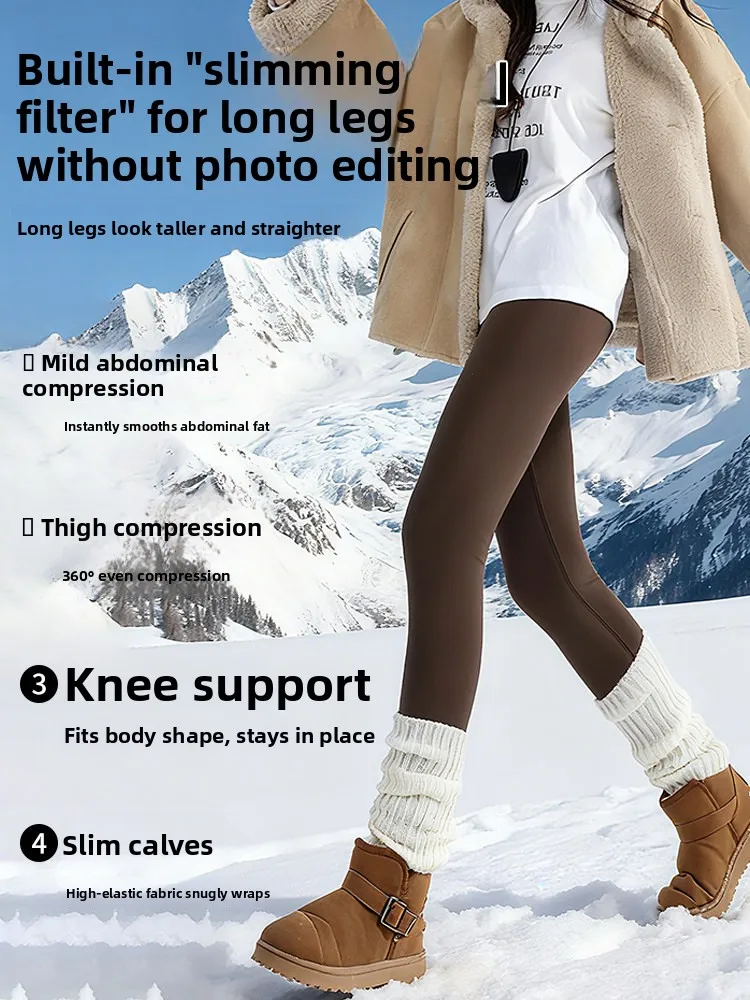 Fce Lined Yoga Pants Women's Winter Slimming Base Layer arkskin Design Comfortable No Tag Line High Waist Long Pants