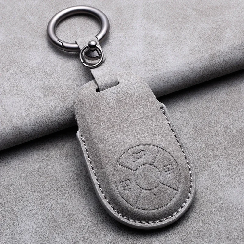 Leather Car Key Case Cover Shell For GWM HAVAL H6 M6 ORA Good Cat White Cat IQ Key Holder Shell Keychain Protection Accessories