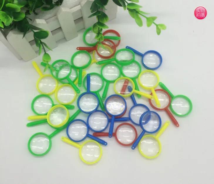 10PCS Acrylic Small Handheld Magnifier 25mm Magnifying Glass to Read Children\'s Magnifying Glass Learning Home Office Gift