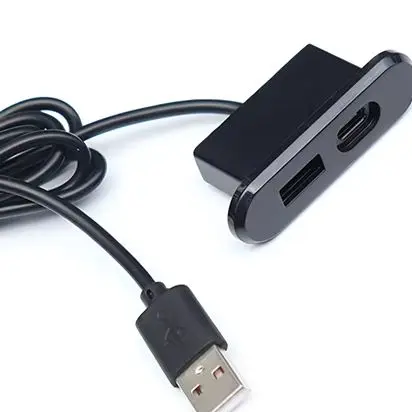 For Office Bedroom Table Recessed Sockets 1 USB-A And 1 Type-C Built In Desktop Hidden Power Outlet With 1.2M Extension Cord