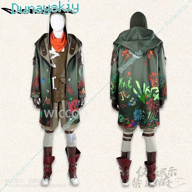 Arcane Anime League Of Legends Gioco LOL Cosplay Ekko Costume da uomo Cappotto Scarpe Maschera Abiti Halloween Natale Cos Personalizzato