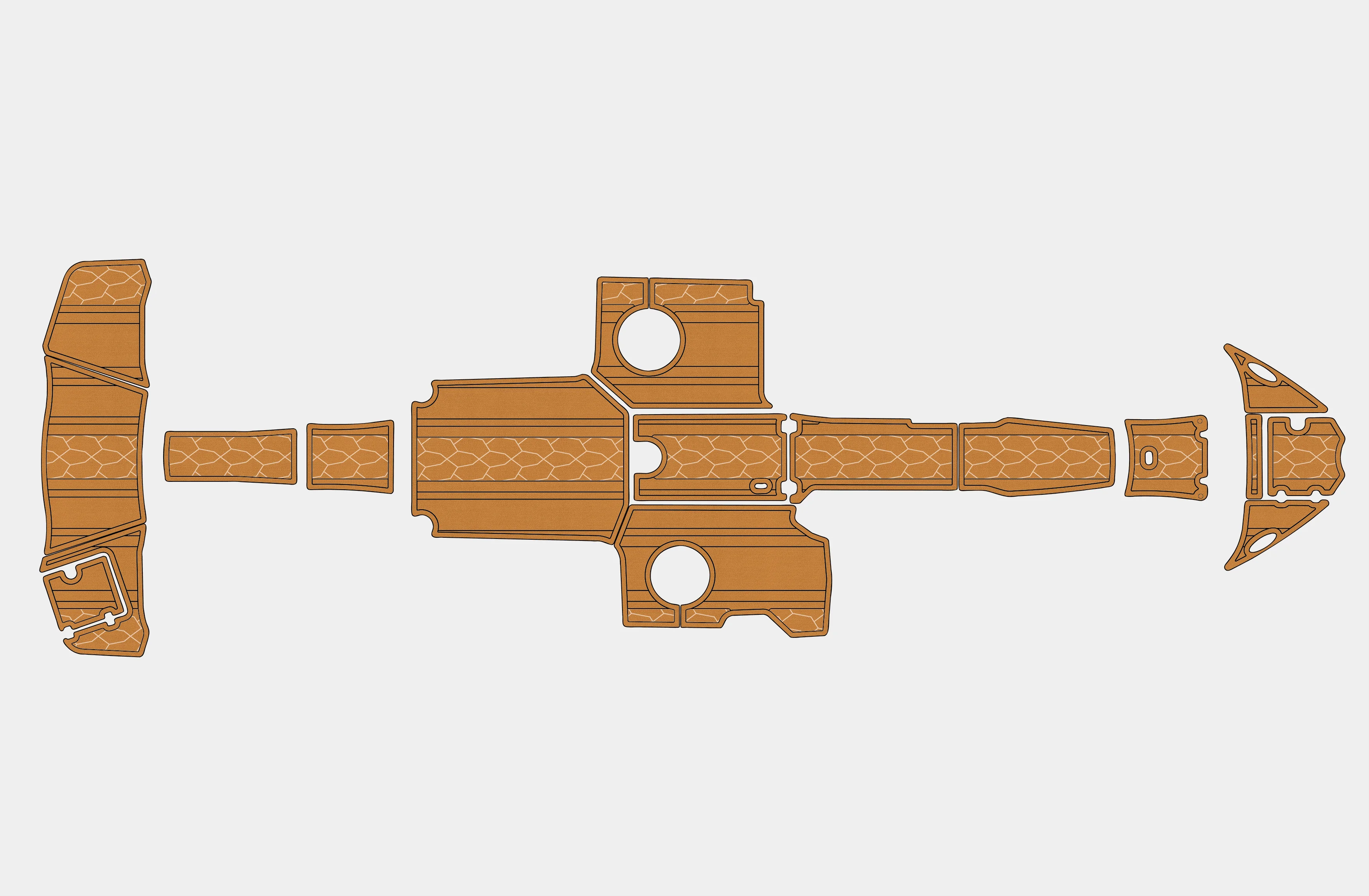 البحرية فو خشب الساج إيفا سجادة ضد الإنزلاق-2017-2018 Chaparral 2430 Vortex VR ذاتية اللصق 1/4 "(6 مللي متر) وسادة سطح القارب لقمرة القيادة والسطح #1