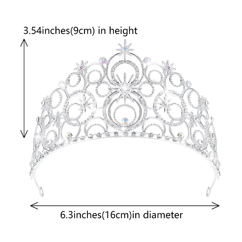تاج الأميرة المجوف من Starlight Tiara إكسسوارات الشعر أغطية الرأس لملابس على طراز الأميرة مظهر الزفاف سيناريوهات تنكرية