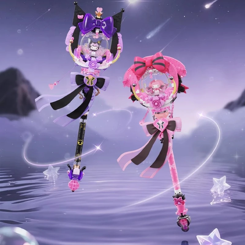 

Sanrio Star Dream Magic Wand Building Block Kuromi My Melody Berło в сборе Модель ручной работы DIY игрушка подарок на день рождения