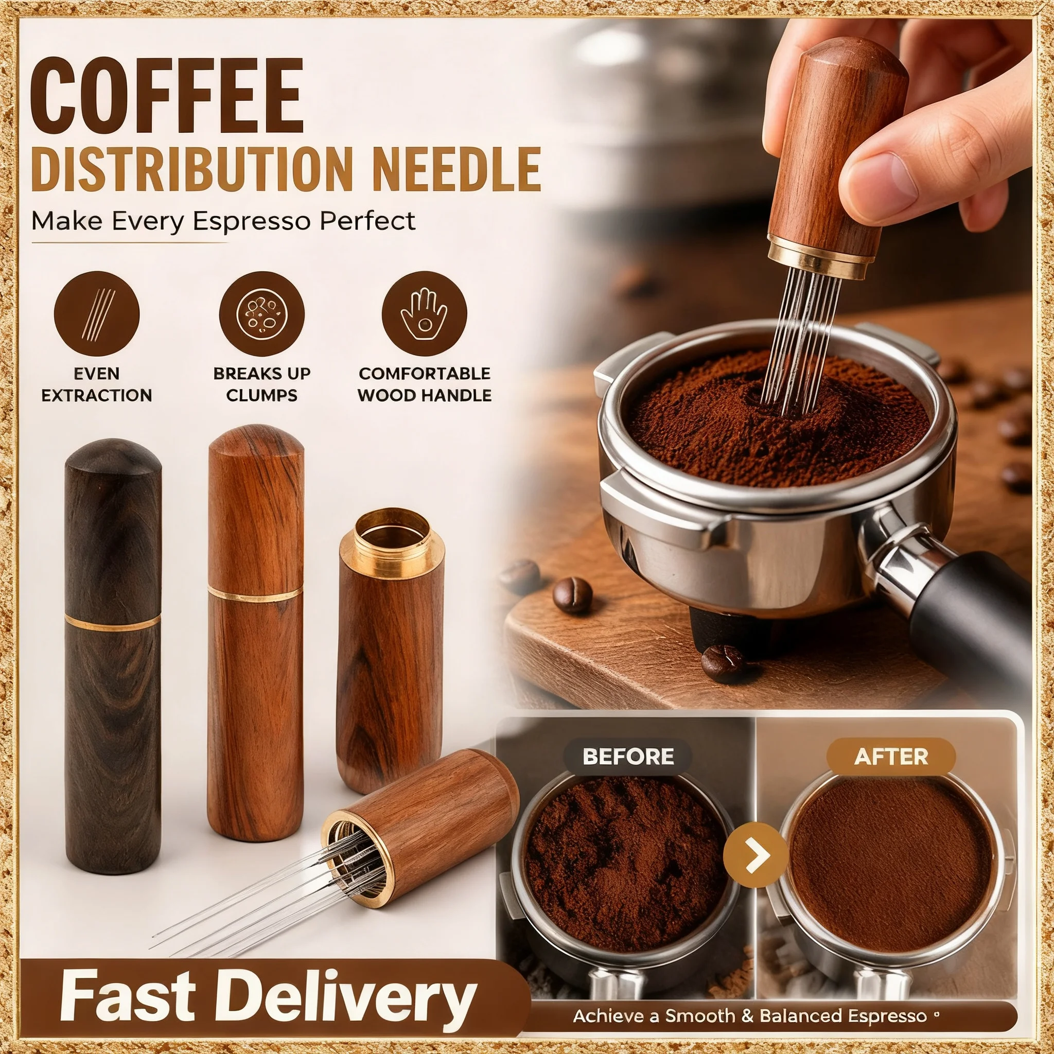 Needle Distributor Stainless Steel Coffee Tamper Espresso Mixers Dispensers Levelers WDT Tools Cafe Stirrers Barista Accessories