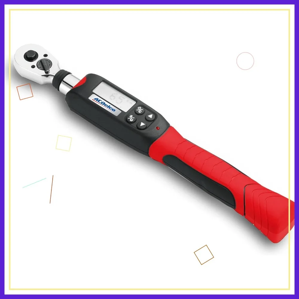 3/8” Digital Torque Wrench with LED & Buzzer Alert, 3.7-37 ft-lbs Range, ISO 6789 Certified with Calibration