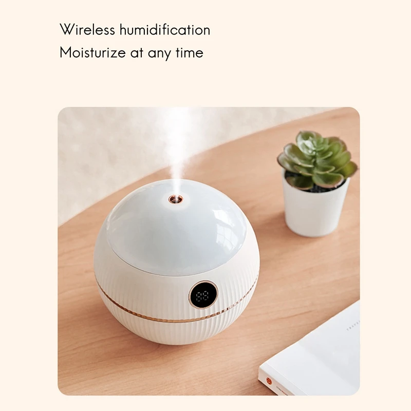 550Ml USB Air Humidifier With Projection Lamp Rechargeable 2000Mah Battery Wireless Essential Oil Aroma Diffuser