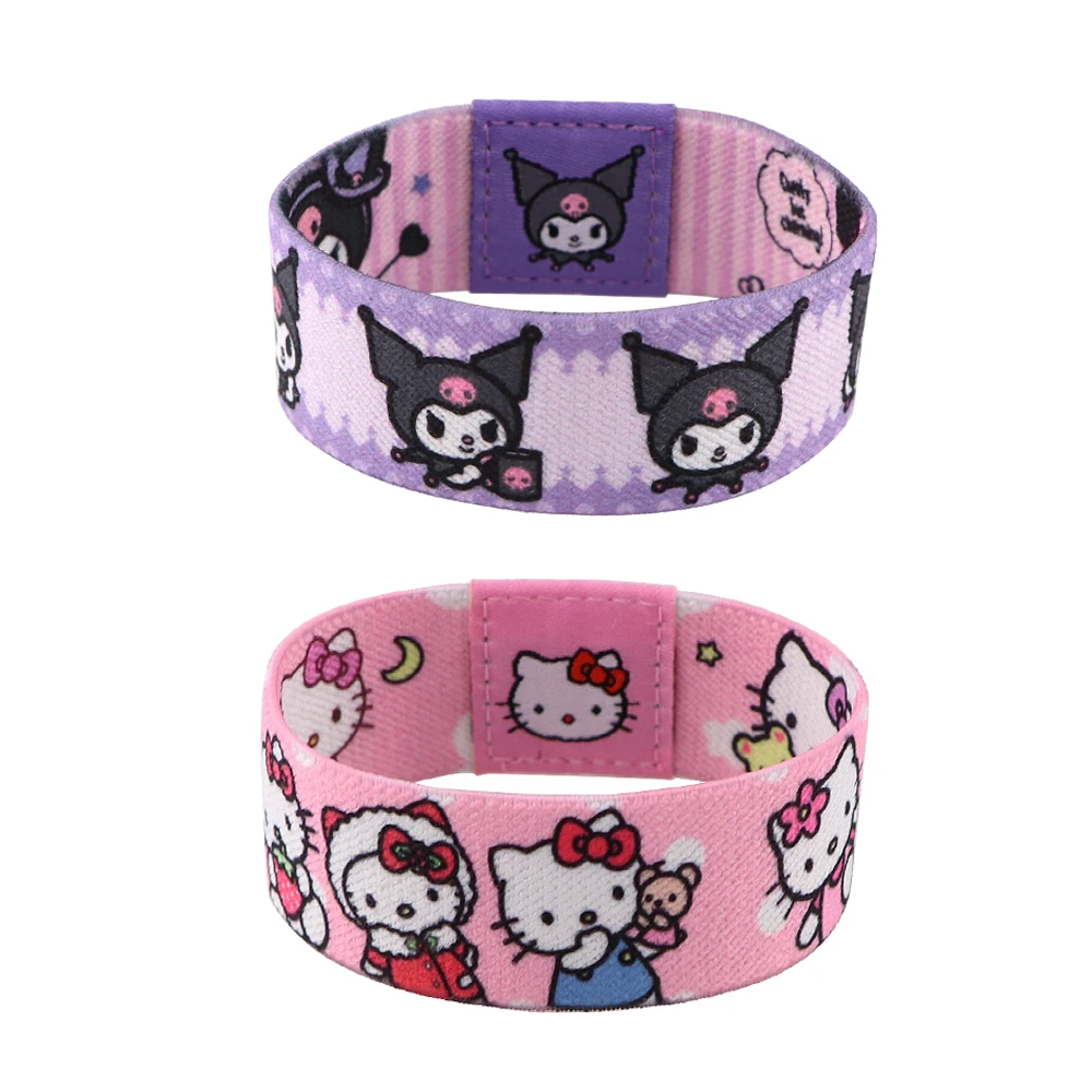 Cute Cartoon Cat Classic Girls Children Stretch Wristband Bracelets Wide Band Bangles Armband Accessories Holiday Gifts