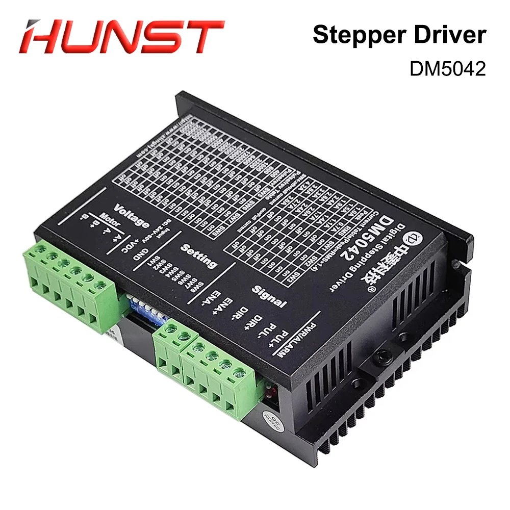 

Цифровой шаговый драйвер HUNST DM5042, 2-фазный, 20-50 В, макс. 4,2 А, цифровой драйвер для вращающегося устройства для резки и гравировки CO2