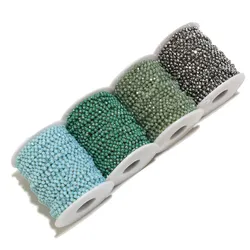 1 Meter Stainless Steel Eyeglasses Chain Blue Green Beaded Handmade Rosary Chain for Women Girls Necklace Bracelets