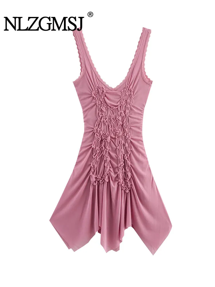 2025 verão feminino assimétrico dobrável vestido curto sexy mini vestidos mulher sem mangas sem costas vestidos de festa