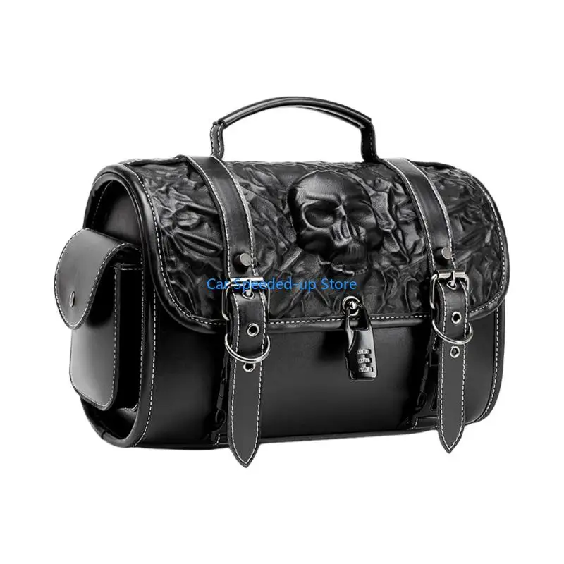 

X5XF Small Motorcycle Tool Storage Bag Punk Skull Saddlebag Suitable for Bikes