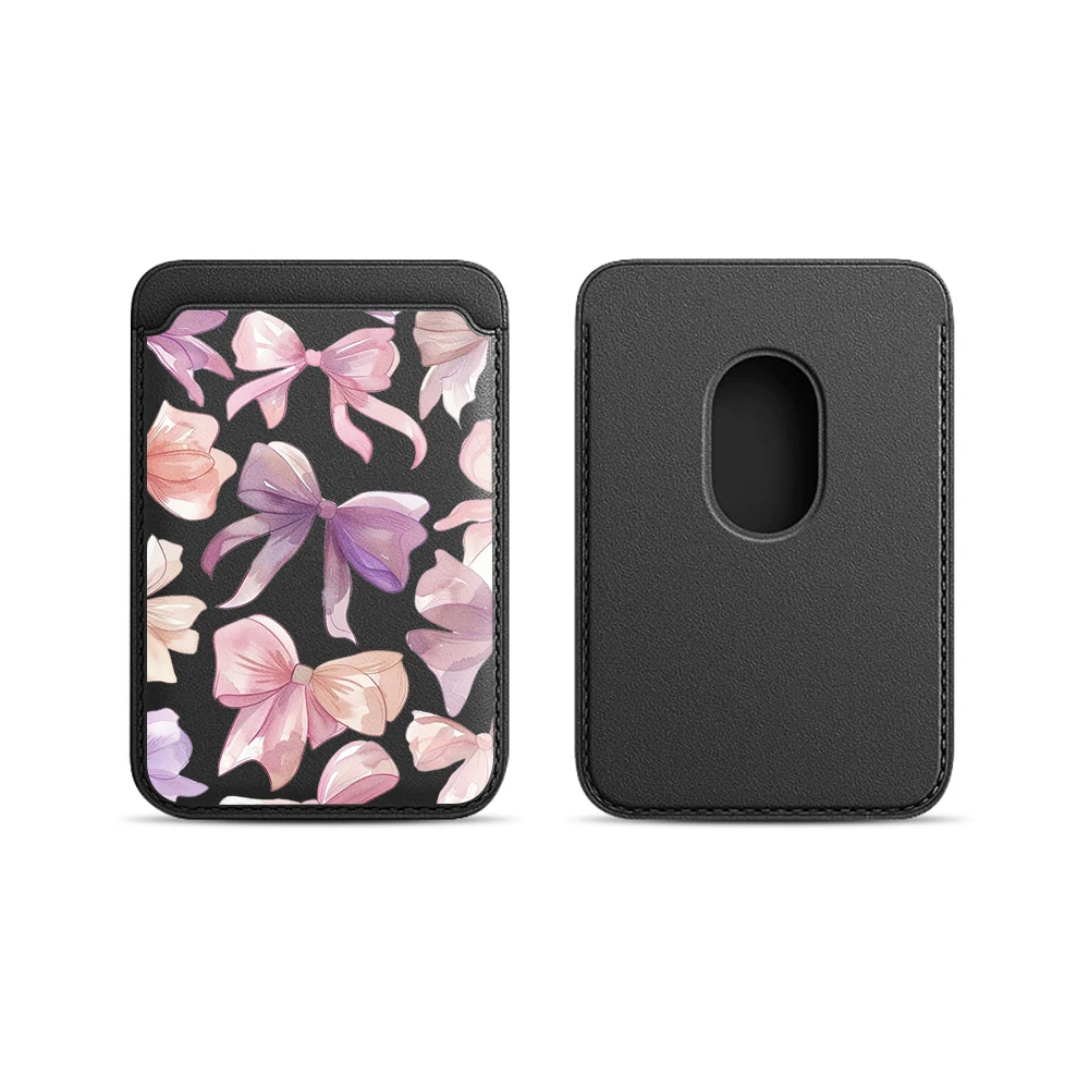 Luxuriöse Schleifen-Design Leder-Kartenhalterhülle für Magnetische Hüllen, Geeignet für alle iPhones mit Magsafe-Kartenfunktion – Detail 9