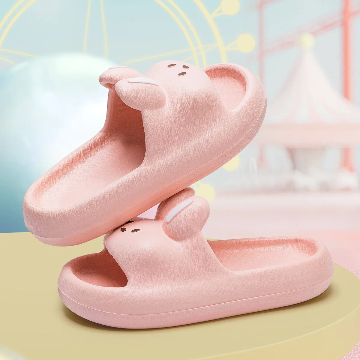EVA Outdoor Wearable Slippers Women's Spring Summer New Cute Rabbit Thick Bottom Home Anti-Slip Super Soft Parent-Child Sandals