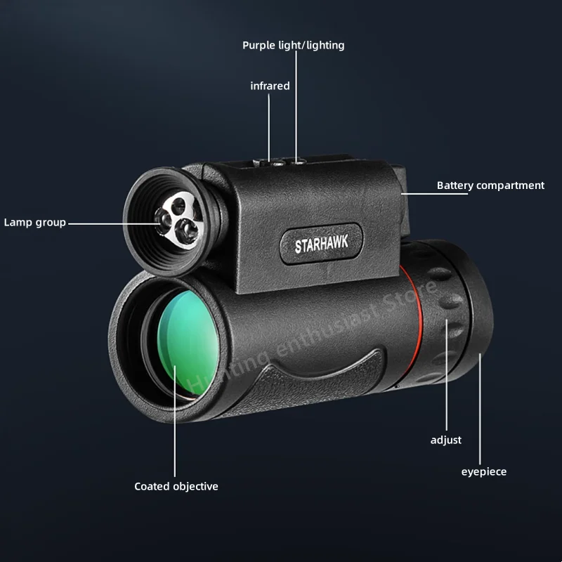 Portable Zoom Telescope 30X25 Monocular Telescope Outdoor Mini Laser Mobile High-definition Night Vision Telescope