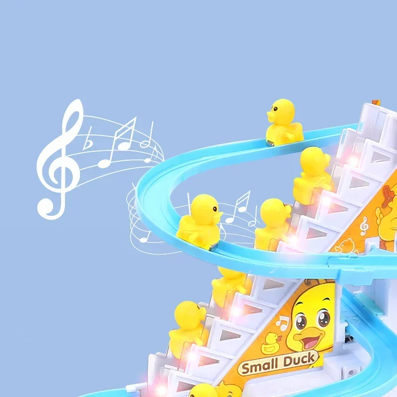 Petit Canard Écologique pour Enfant, Jouet Amusant, Escalier d'Escalade, Piste de Glissière Musicale Légère, Dessous de Verre, Cadeau pour Bébé