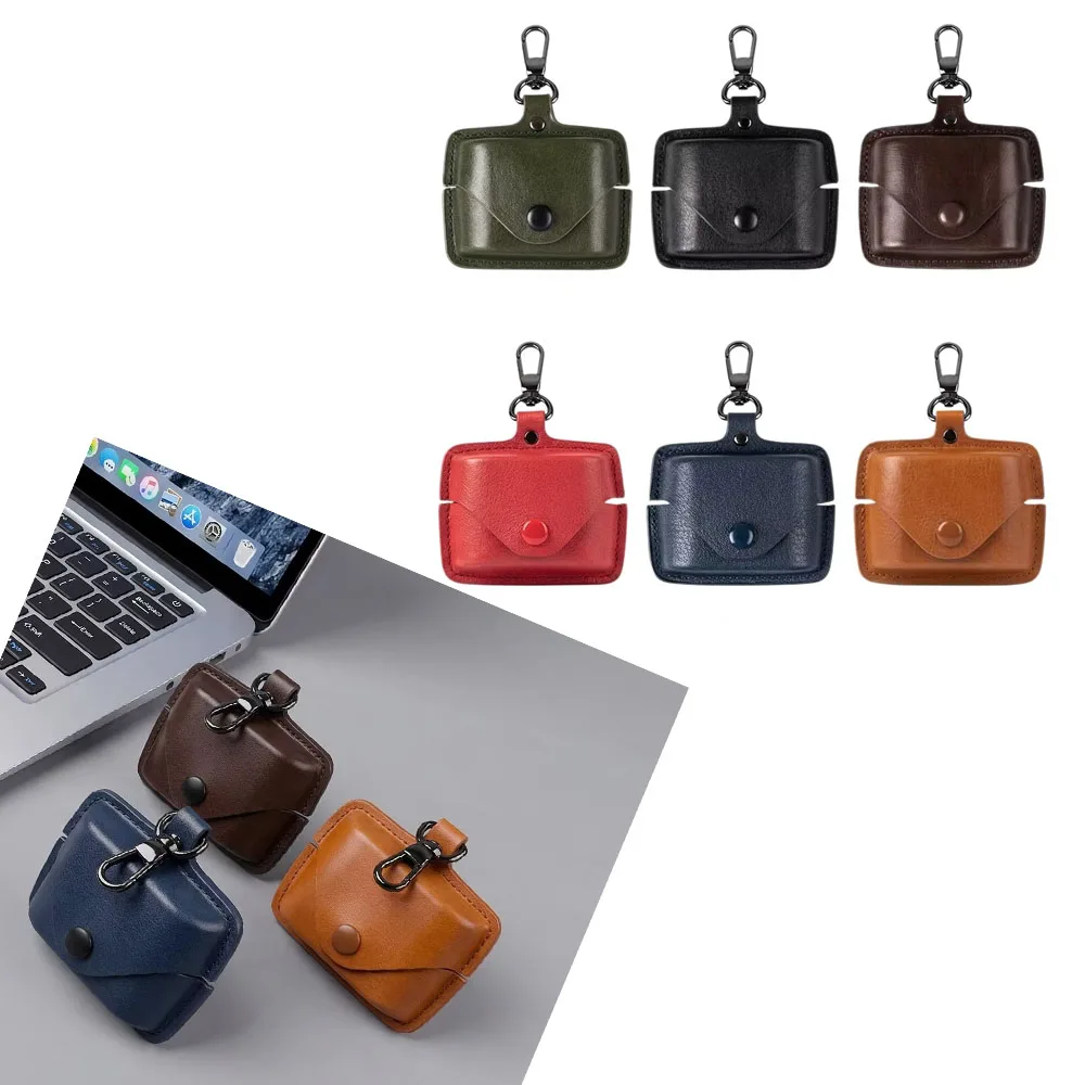 

PU Leather Case for Sony WF-1000XM6 Earbuds Stylish and Practical Buckle Protective Sleeve Black Brown Red Green Navy Blue