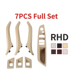 Right Handle Drivering Interior Door Pull Leather Handle Armrest Panel Without Mirror Folding Button For BMW 5 Series F10 F11