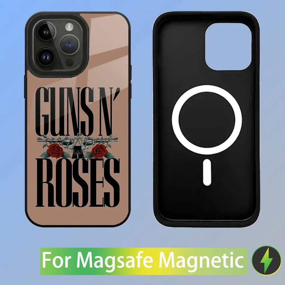 Band G-Guns N R-Rose Phone Case For iPhone 15,14,13,12,11,Plus,Pro,Max Mini Magsafe Magnetic Wireless Charging