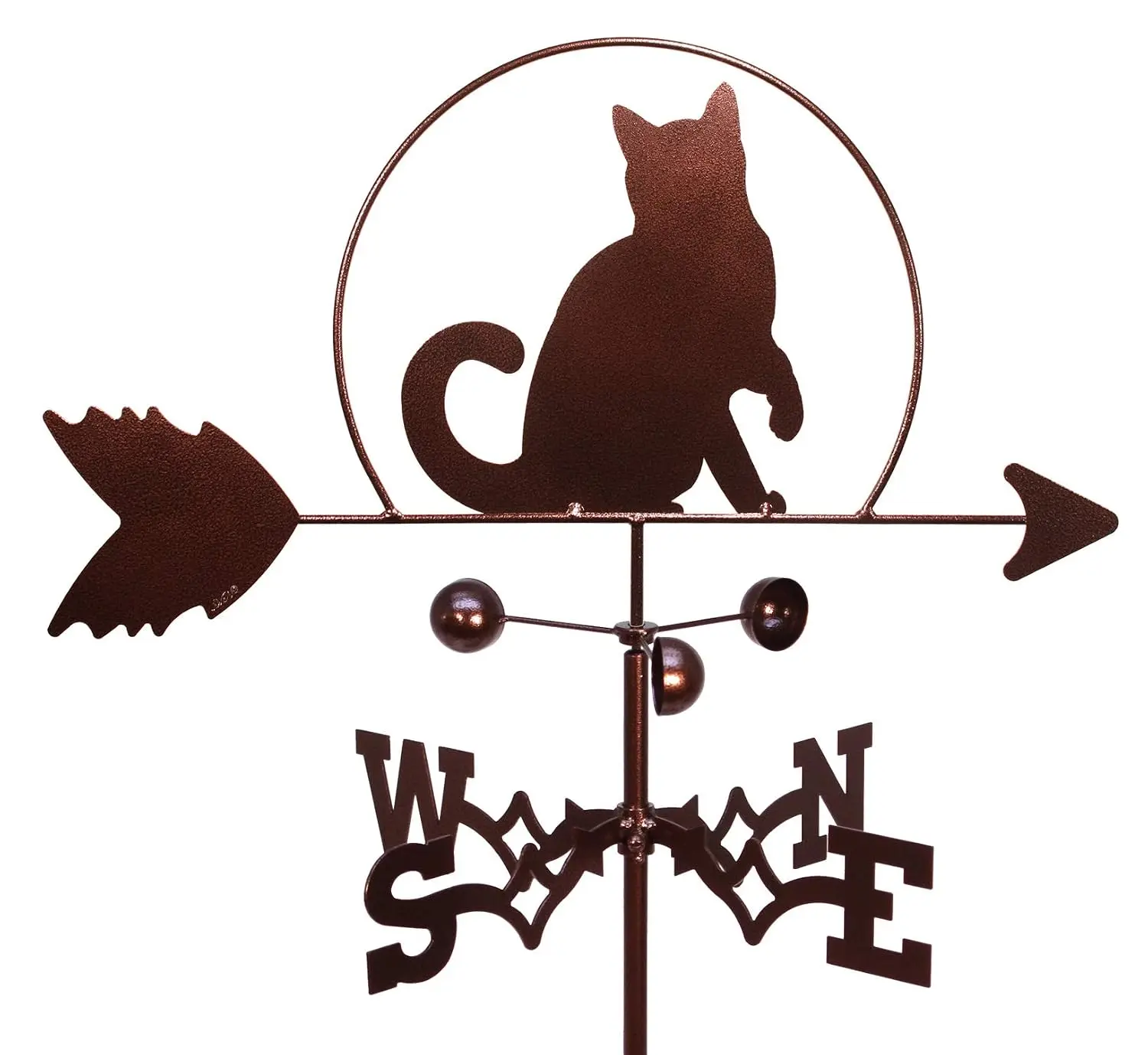 Cat Kitten Weathervane with Garden Stake, Metal Weather Vane, Decorative Wind Spinner for Garden, Yard & Outdoor, Customized