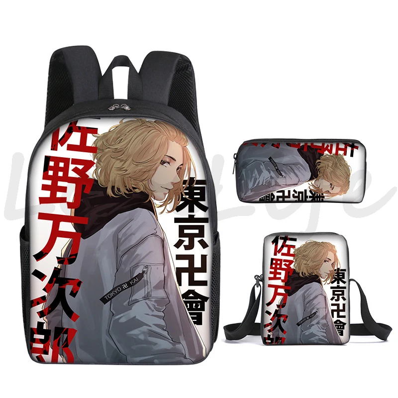 

Tokyo Revengers Backpack Knapsack Japanese Anime Rucksack Teens Students Daypack 3 Pcs/Set Bookbag Children School Bags Mochilas