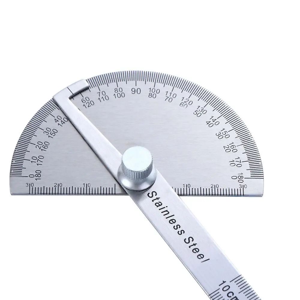 Goniometer Measuring Ruler Round Head Stainless Steel 180 Degree Protractor Adjustable Protractor Angle Ruler Protractor