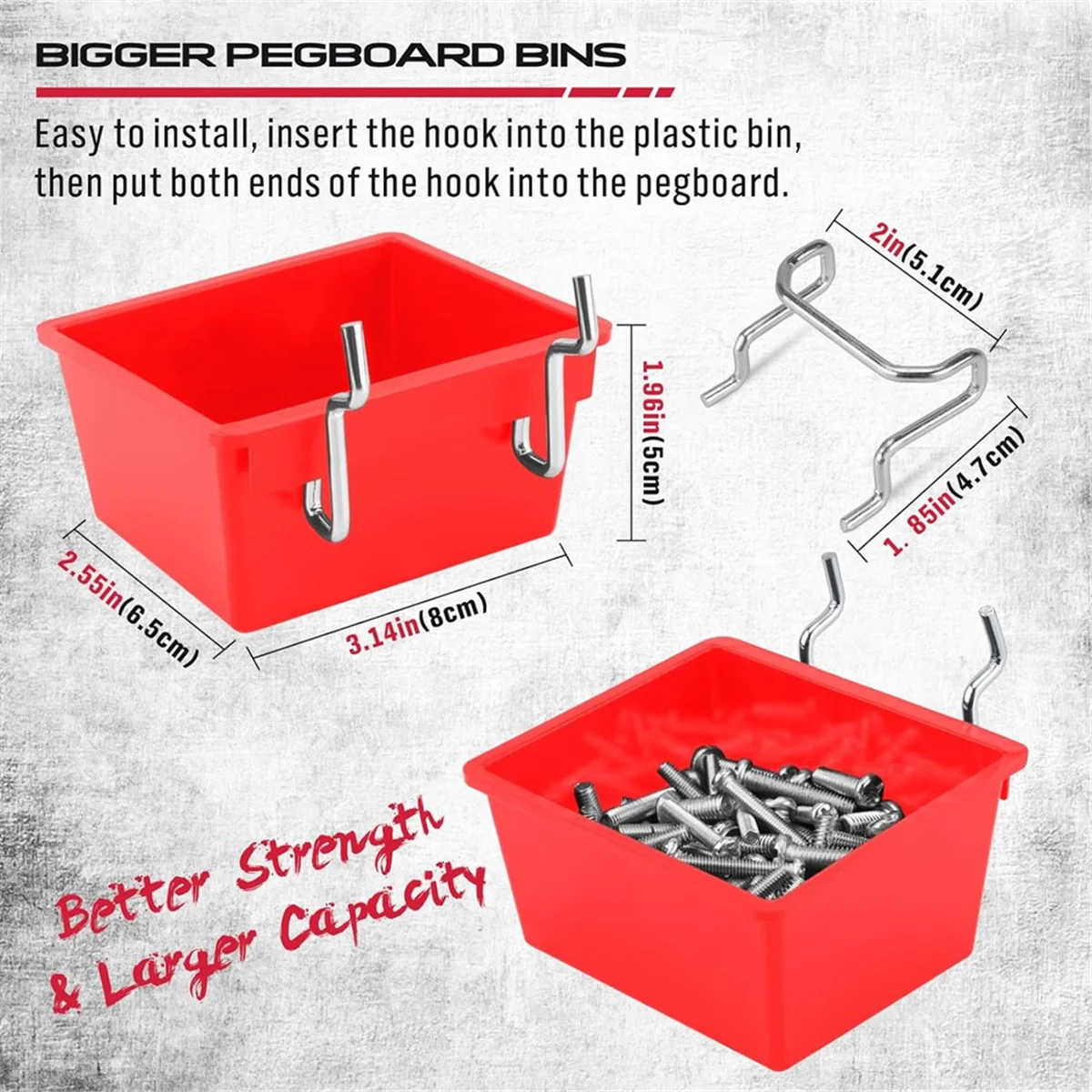 

L33A_121 Piece Pegboard Hooks Set,Pegboard Accessories with Metal Hooks,Durable Peg Board Organizer Accessories,Pegboard Bins