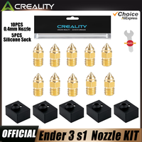 Creality 5pcs Ender 3 S1/Ender 3 S1 Pro Silicone Sock 10pcs Nozzle,for Ender 3 S1/S1 Pro/S1 Plus, CR-10 Smart Pro,3D Printer