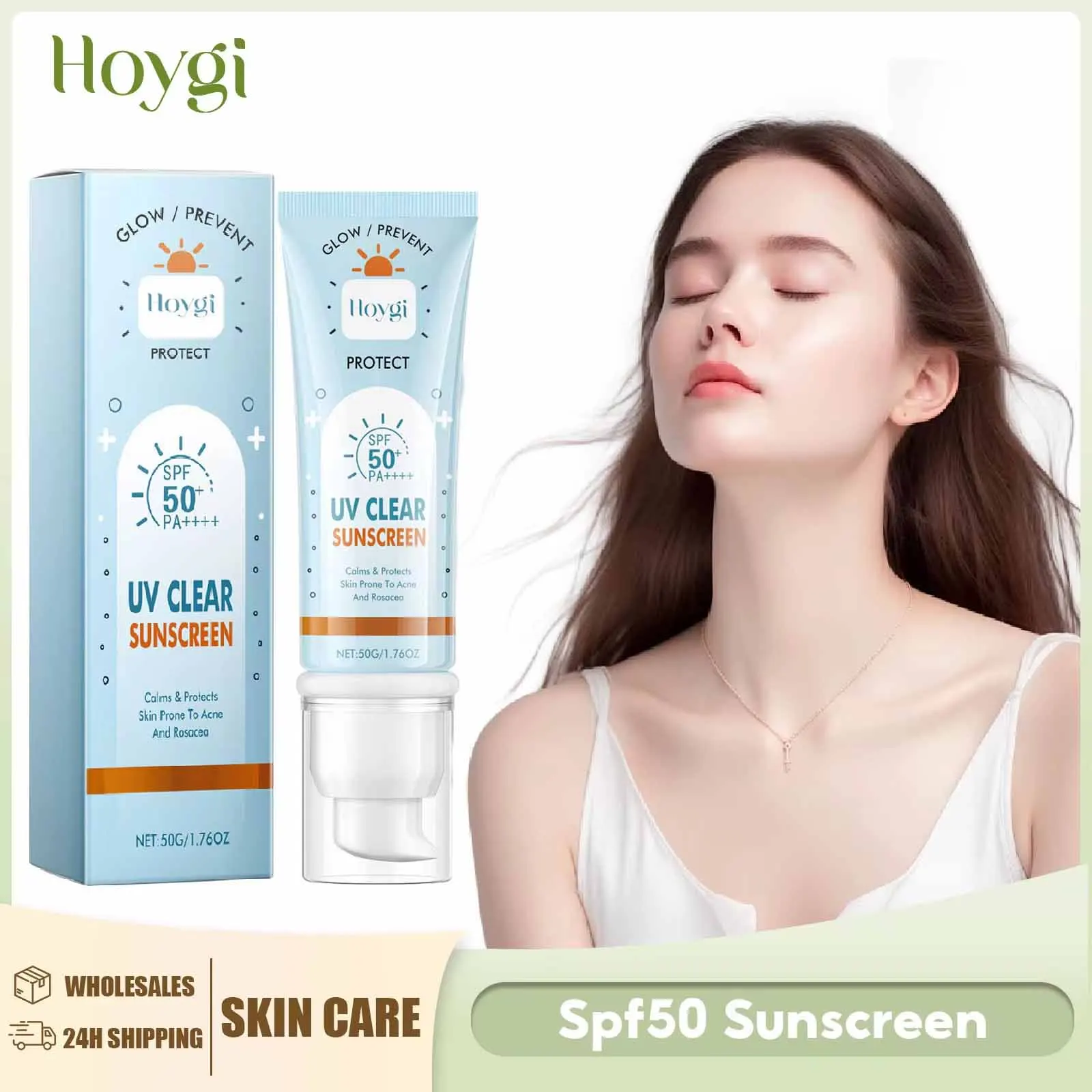 

Sunscreen Cream SPF 50+ UV Protection Waterproof Sunblock Prevent Sunburn Oil Control Long Lasting Moisturizing Body Sunscreen