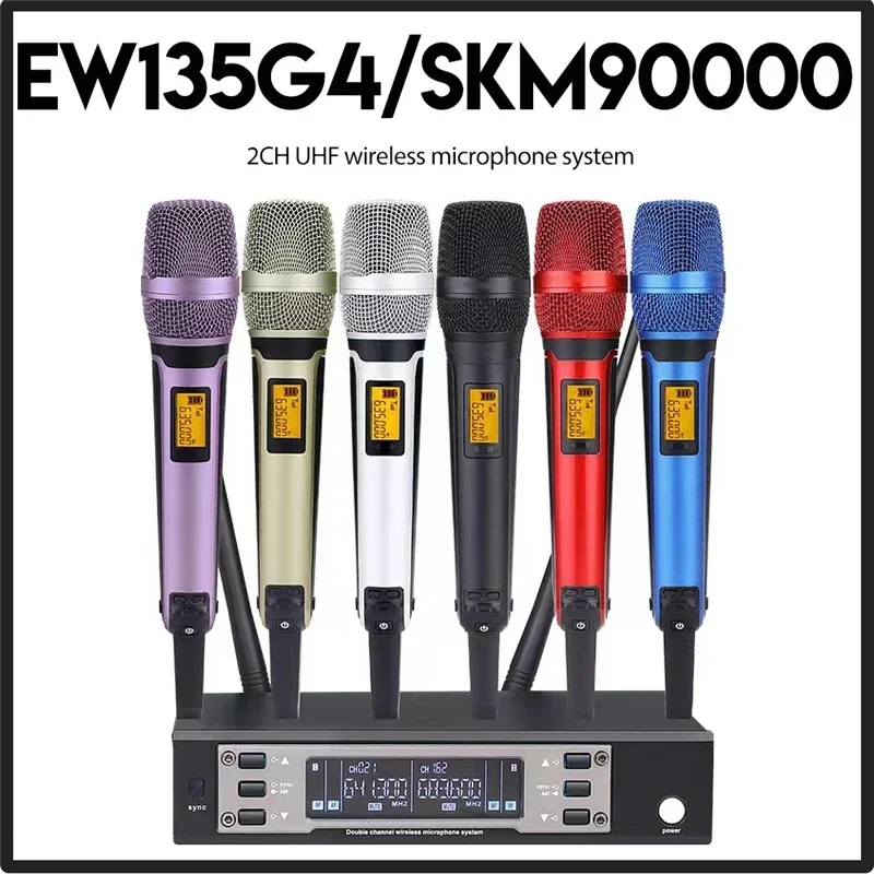 Stage Performance Show Party Hip Hop EW135G4 9000/KSM9 Professional Dual Wireless Microphone High Quality Metal Handheld Mic