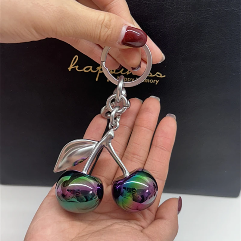 موضة التدرج اللون الكرز قلادة لمدرب حقيبة يد حقائب كتف اكسسوارات هدية المرأة الكرز قلادة كيرينغ