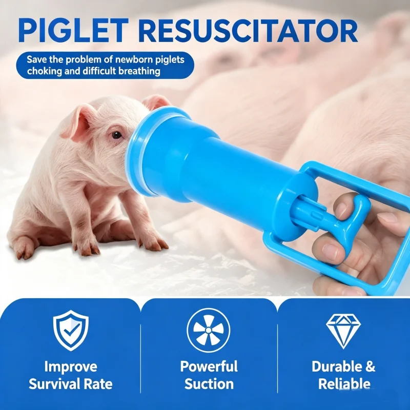 Piglet Resuscitator Newborn Pig Aspirator Pump Livestock Pig Farm Breeding Tool for Suckling Pig Mucus & Amniotic Fluid Suction