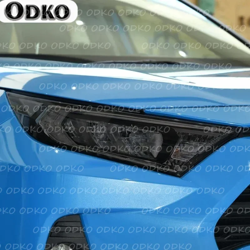 

2 Pcs For Toyota RAV4 2019 2020 XA50 Car Headlight Tint Black Protective Film Protection Transparent TPU Sticker Accessories