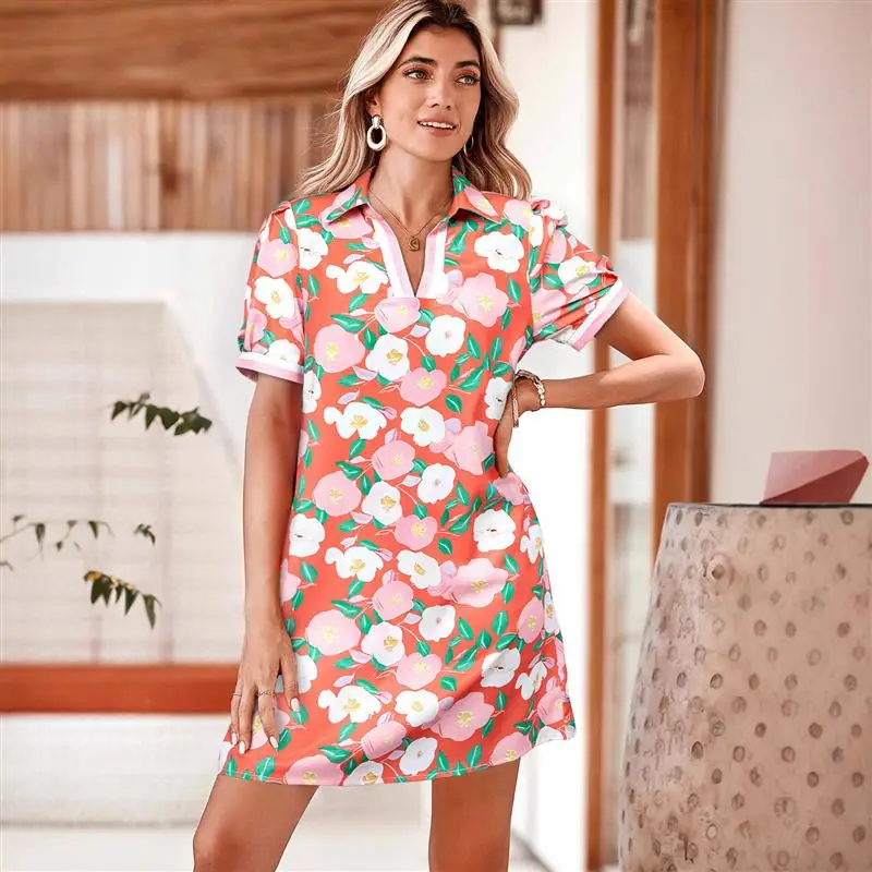 Retro-Druck Dr Damen Vielseitiger lockerer Swe Ort-Swe Ort-Rock Cross-Border Neue Damenbekleidung irt Dr