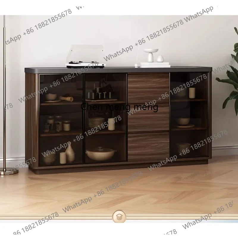 

F150 All solid wood dining side against the wall integrated storage new Chinese retro living room tea cabinet display