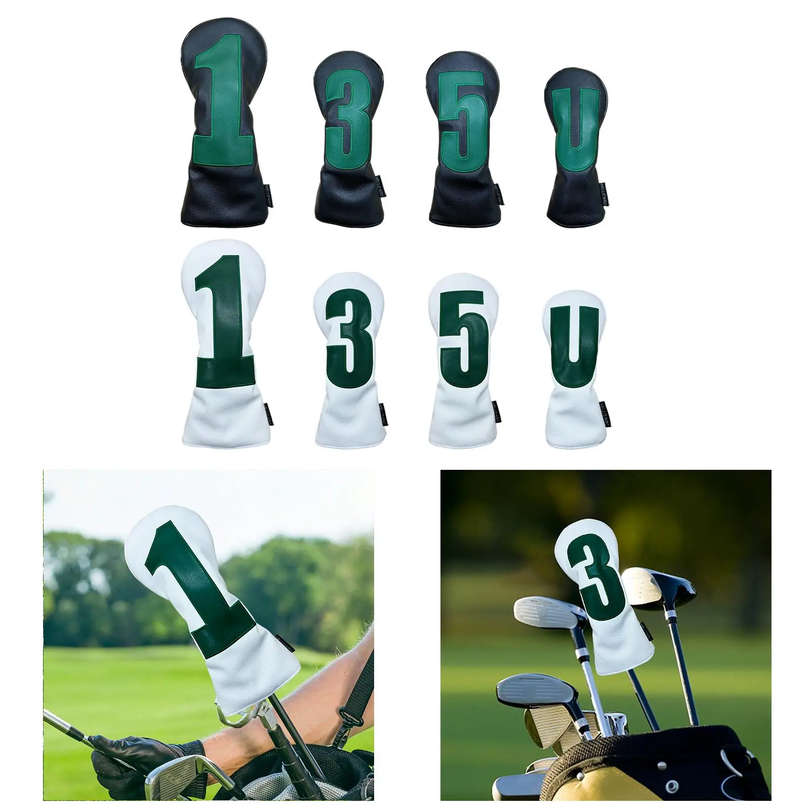 Golf Club Head Cover with PU Leather Protection Woods Replacement Velvet Lining