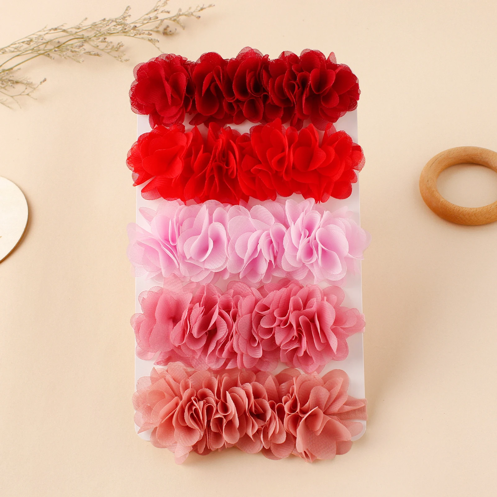 5pcs Baby Flowers Headband For Weeding Party Girls Cute Decor Hair Accessories For Photograph Newborn Soft Stretchy Nylon Turban