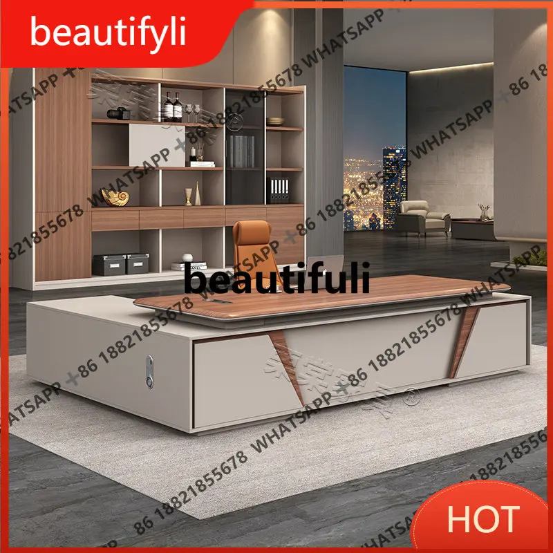 

Рабочий стол руководителя D80 Boss Light Luxury: Усовершенствованный, с большой рабочей поверхностью, для президента/менеджера