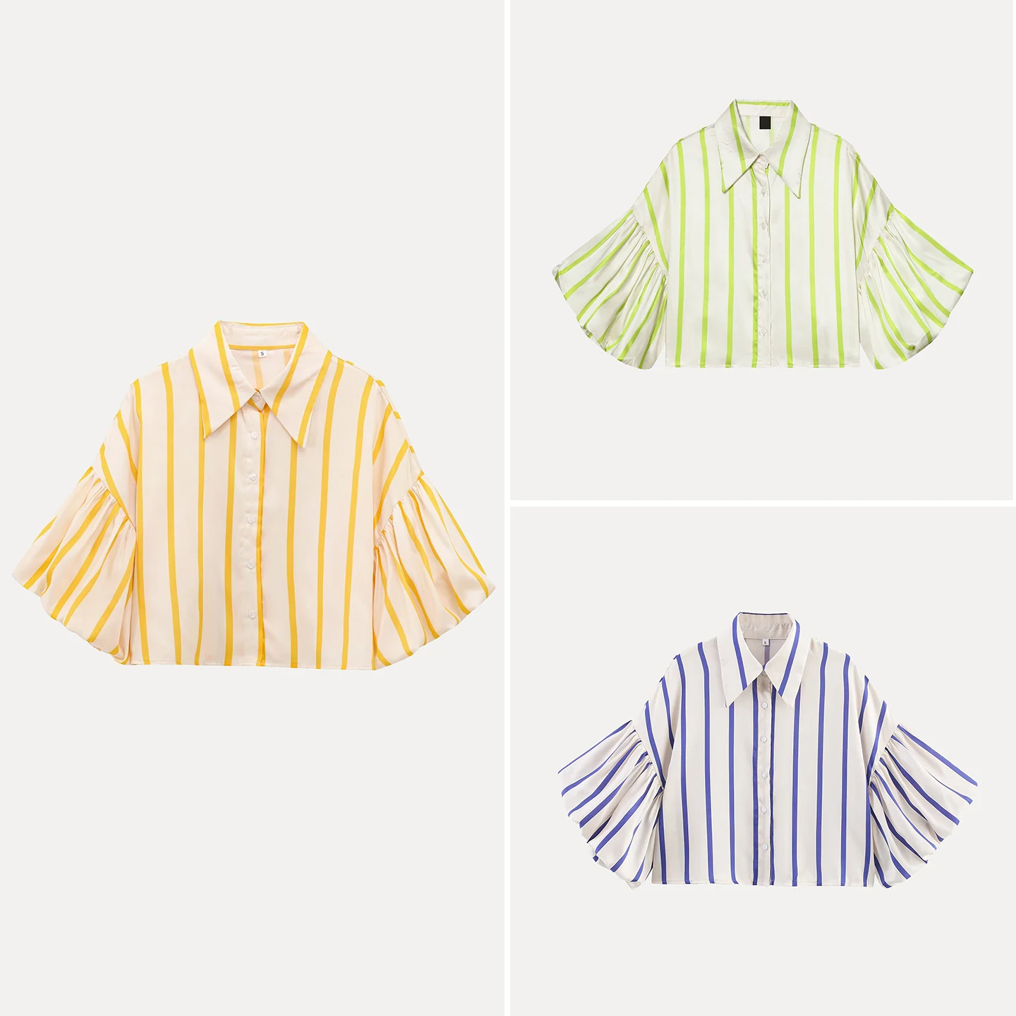 2025 Winter Nieuwe Dames Faionable Veelzijdig Gestreept Los Bubble Sve Gedrukt irt Multi-Color Vrijetijdskleding Open Vest