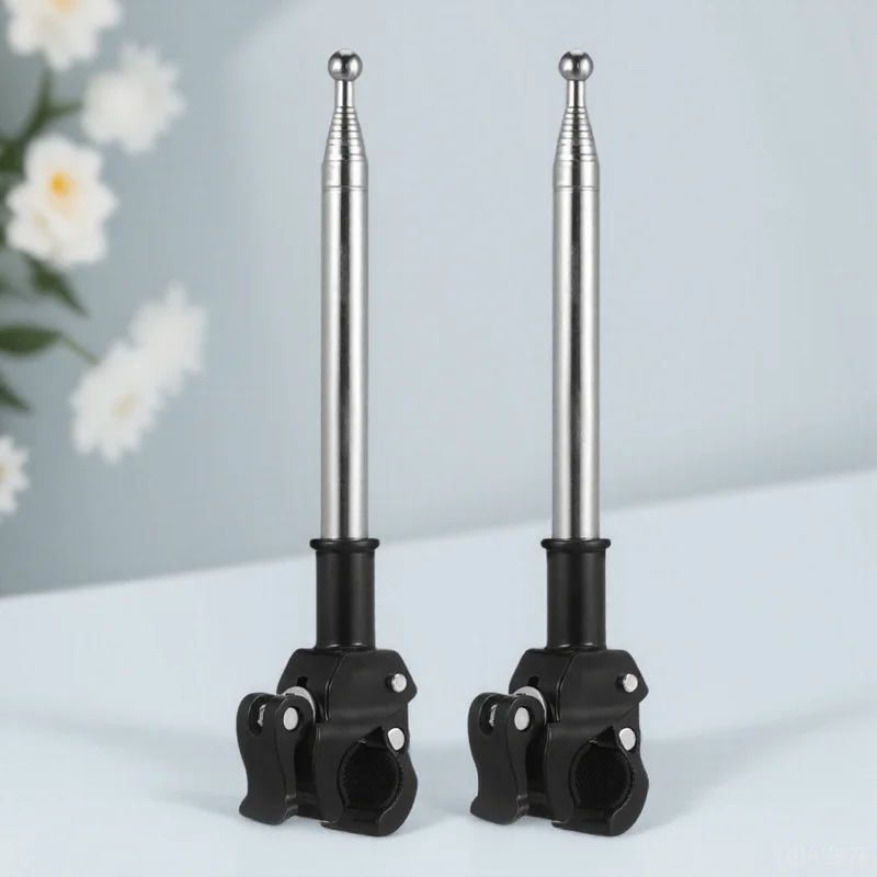 

2Pcs Stainless Steel Bike Flag Pole Telescopic Handlebar Mount Bracket Motorcycle Accessories Bike Flag Safety Holder Cycling