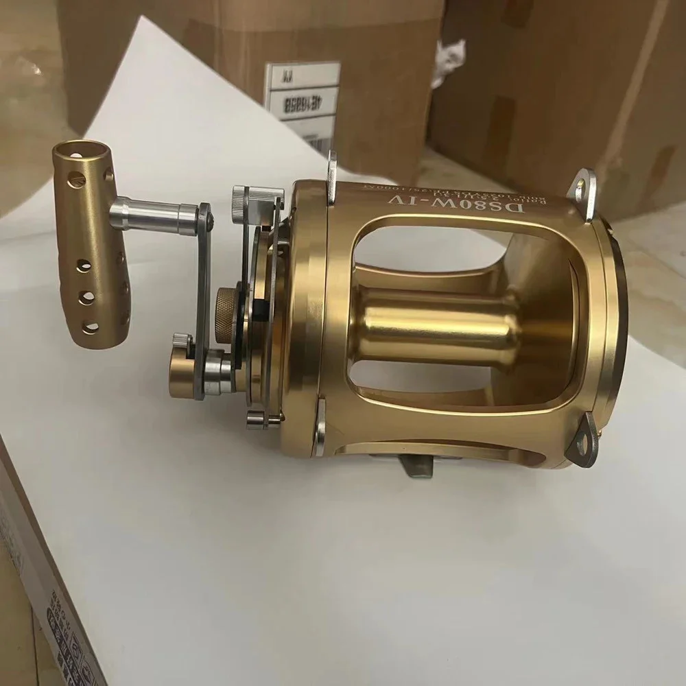 Hochleistungs-CNC-Angelrolle mit 2 Geschwindigkeiten und 130 LB maximaler Bremskraft für Salzwasser-Trolling und Jigging, ideal für Riesen-Thunfisch und Marlin, 80W 130W – Detail 14