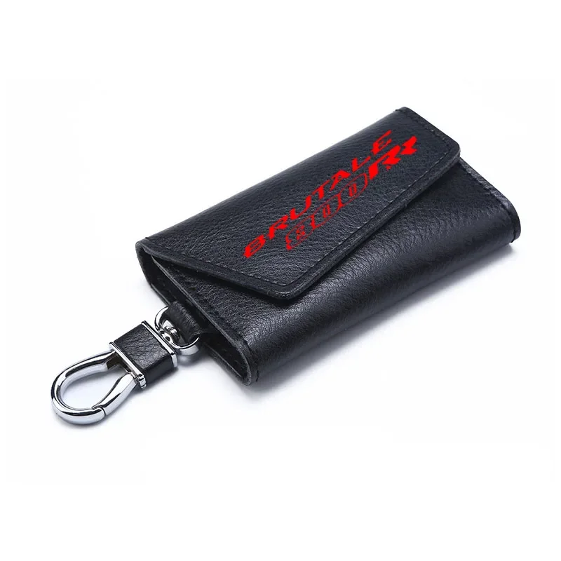 

3D cowhide Key key case Holder Chain Collection Keychain for MV Agusta Brutale 800 RR 800RR Motorcycle Badge Keyring