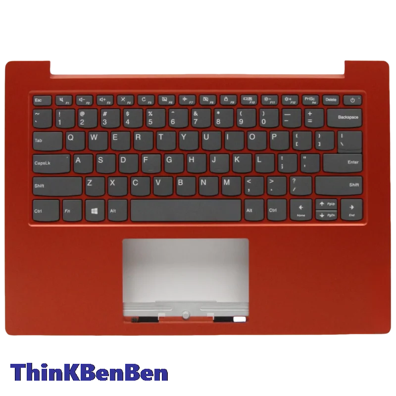 US English Flame Orange Keyboard Upper Case Palmrest Shell Cover For Lenovo Ideapad Slim 1 14 14AST 05 5CB0W43989