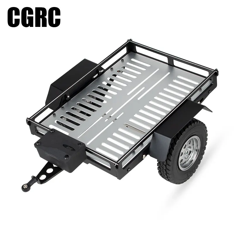 Simulation Aluminum Alloy Small Trailer for 1/10 RC Crawler Car AXIAL SCX10 90046 RC4WD D90 D110 Traxxas TRX4 Defender Diy Parts