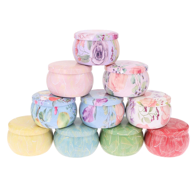 4oz New Sealed Jar Metal Candle Tin Jar Candy Box Rose Tea Pot Jewelry Storage Organizer Tinplate Christmas Packing Case Box 1pc