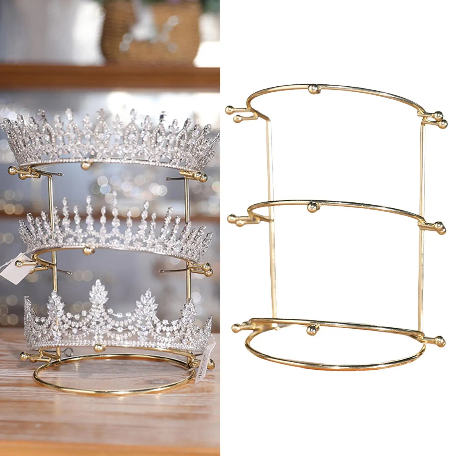 display Stand Bridal Headdress Holder High Capacity for Showcase Store