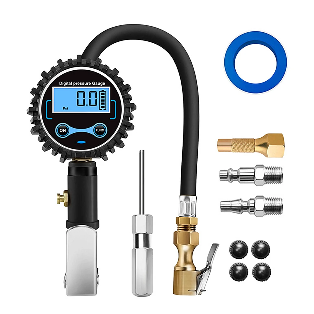 

Auto Tire Inflator Gauge Handheld Auto Tire Inflator Gauge TPMS Tyre Air Meter with Nozzle Handheld Tire Gauge Tyre Air Meter